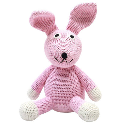 Peluche XL en Crochet - Lapin rose clair