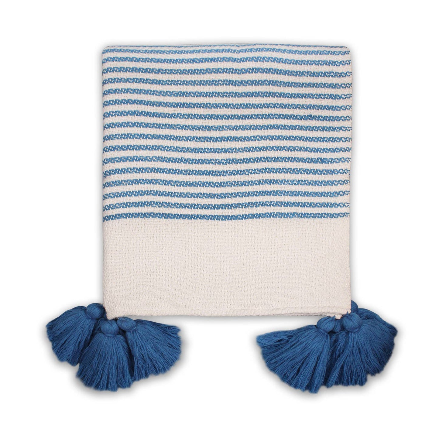 Coastal blue striped throw – 125 x 150 cm