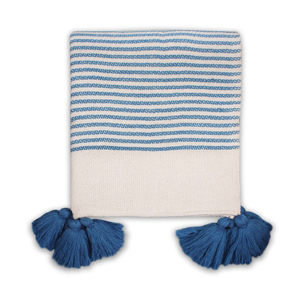 Plaid Coastal rayures bleues - 125 x 150 cm
