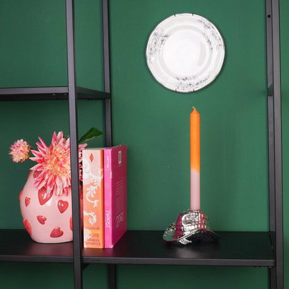 Bougeoir - Chapeau de Cowboy - Céramique - Argent - 13,5x11x7 cm