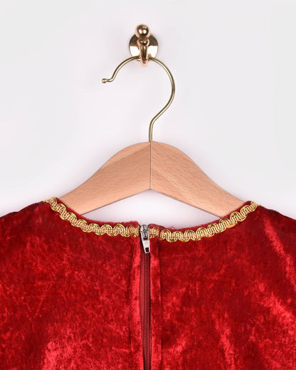 Princess dress in red velvet, size 110-116 cm (4-6 years)
