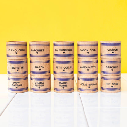 Ronds de serviette en bois – Collection Famille
