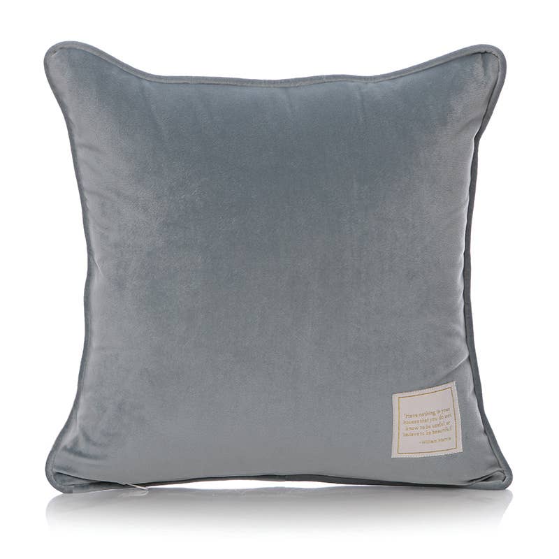 Cuscino azzurro chiaro "Ladro di fragole" di William Morris