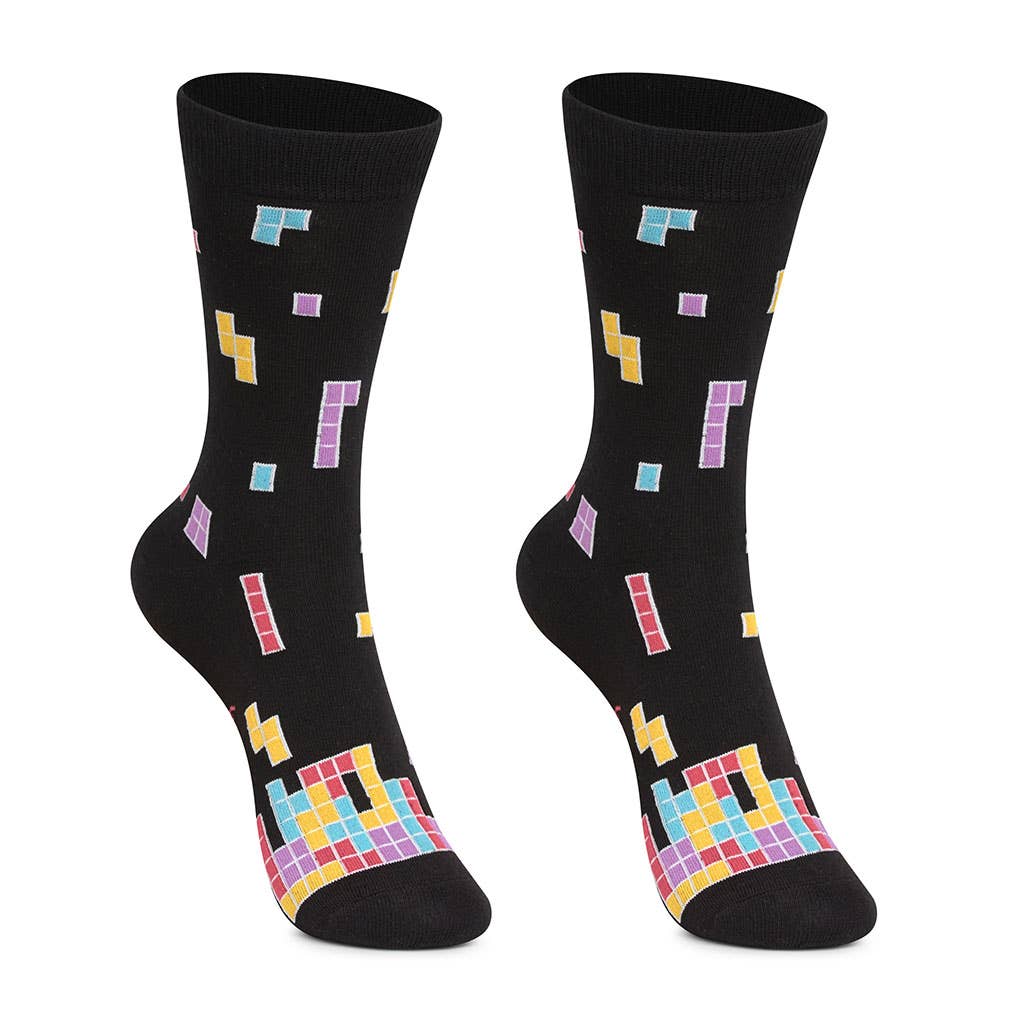 Durable and Playful Tetris Cotton Socks for Boys