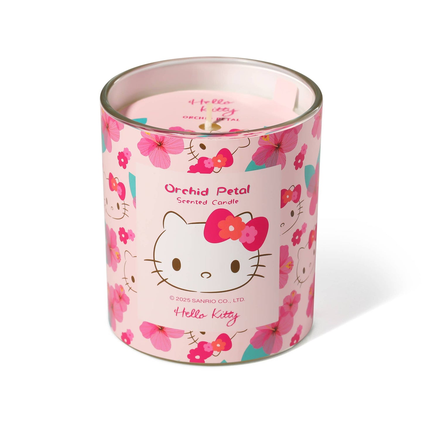 Bougie Rose à Imprimé Original Hello Kitty, Parfum Pétale d'Orchidée
