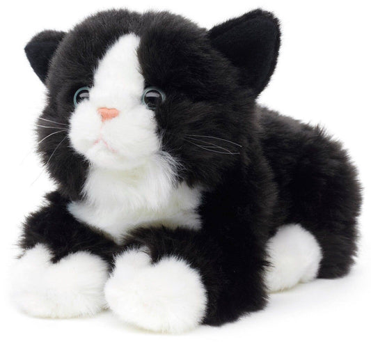 Sound Plush Cat Lying Down (Black and White)