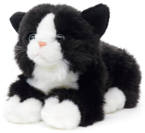 Peluche sonore Chat couché (noir et blanc) Uni Toys