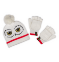 Ensemble adulte Harry Potter - Bonnet à pompon et gants Hedwige