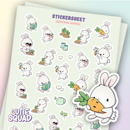 Gardening Rabbits Sticker Sheets