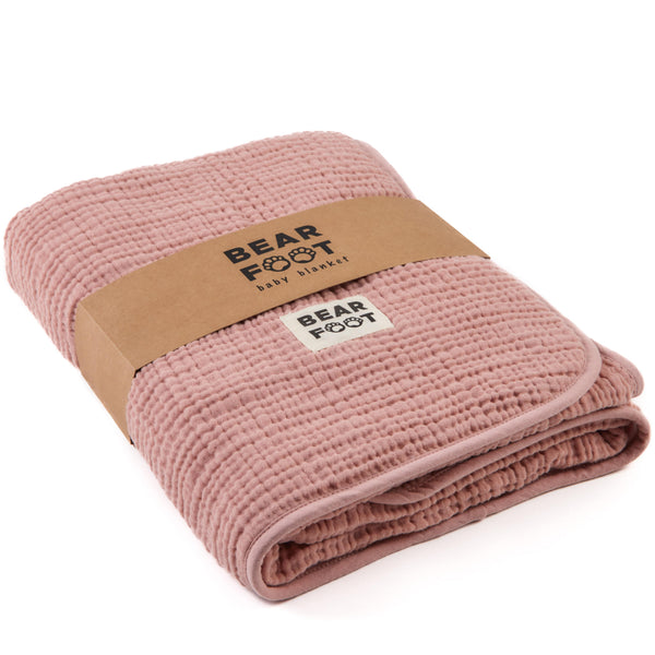 Baby blanket muslin fleece blanket fluffy soft - pink