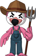 Farmer Flamingo Figure