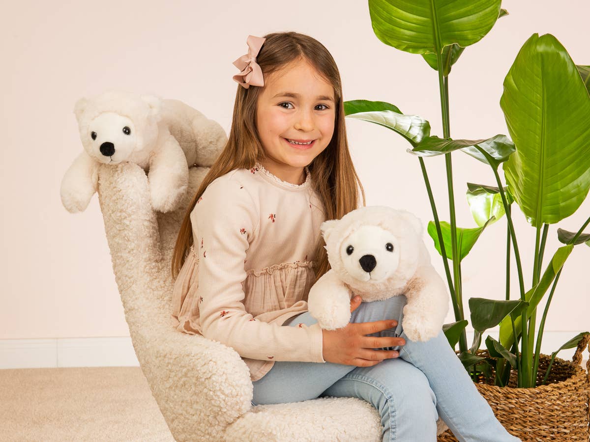 Peluche Ours Polaire Allongé – 45 cm
