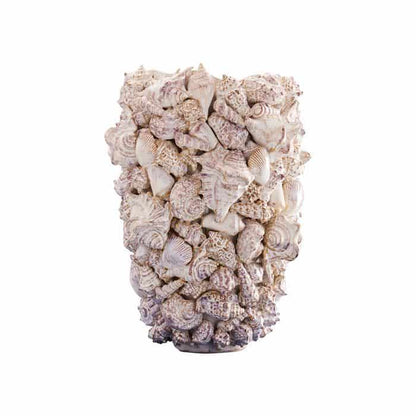 Seashell Vase, Natural Stoneware L