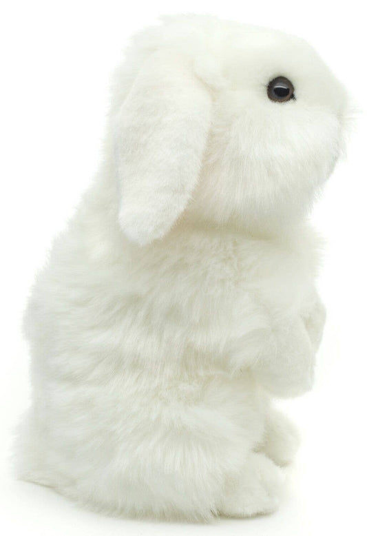 Peluche lapin tête de lion blanc debout Uni Toys