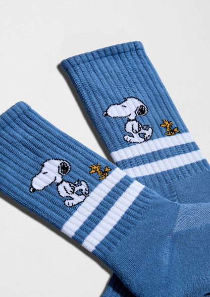 BeSnoopy Rayures Street Bleu - Chaussettes 100 % coton biologique