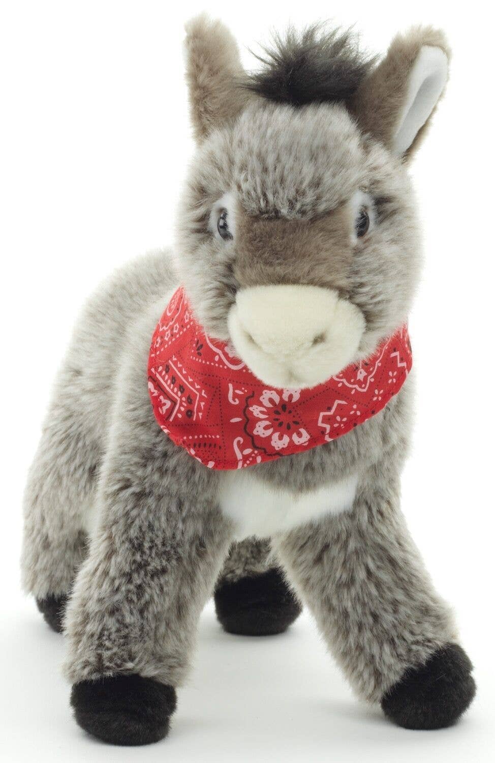 Donkey with scarf, standing - cuddly toy/plush