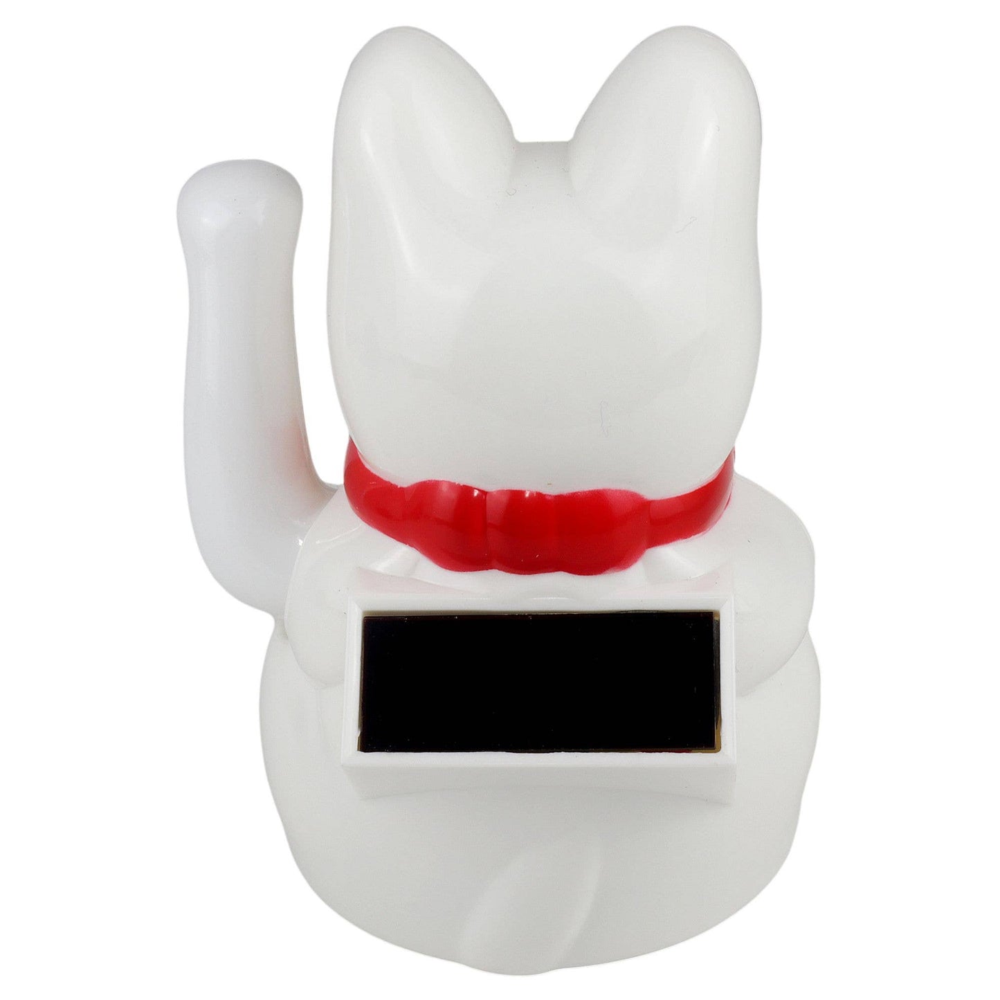 Solar Lucky Cat White 10.5 cm
