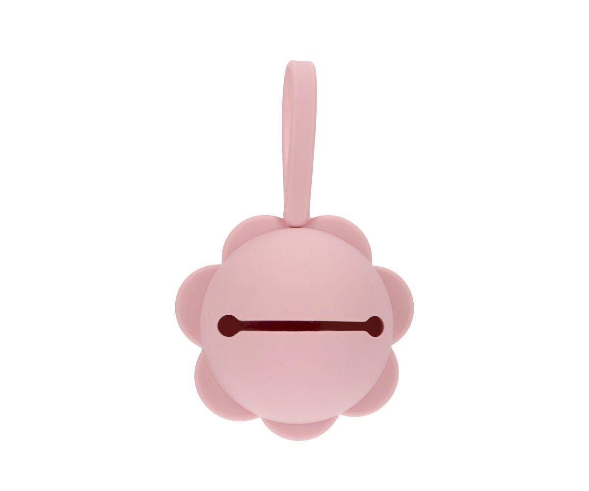 Pink Flower Silicone Soother Holder