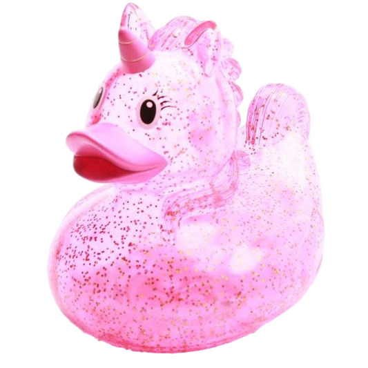 XL Glittery Pink Unicorn Duck