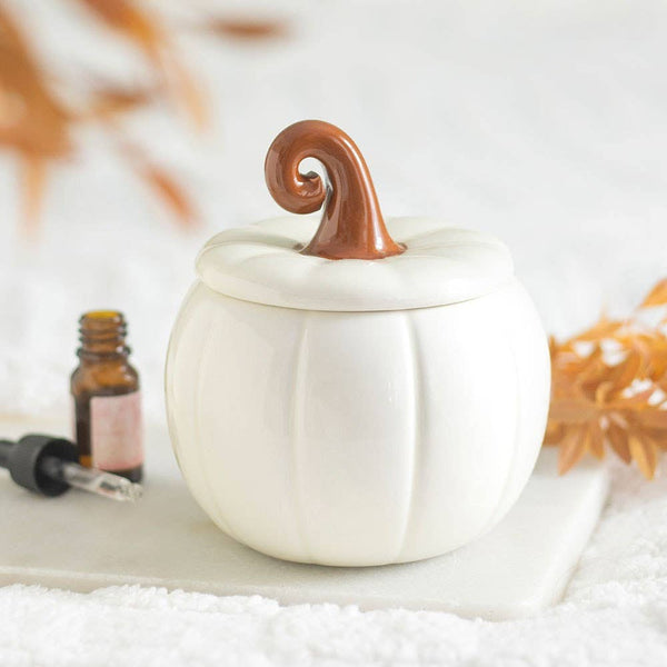 Autumnal curly white pumpkin oil burner