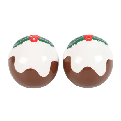 Salières et poivrières pour pudding de Noël