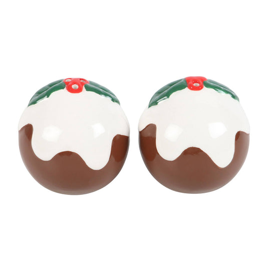 Salières et poivrières pour pudding de Noël