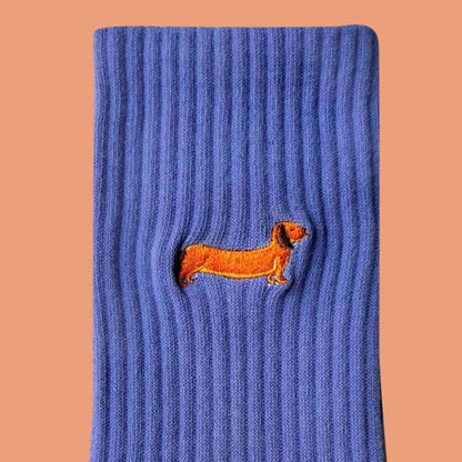 Dachshund Embroidered Socks
