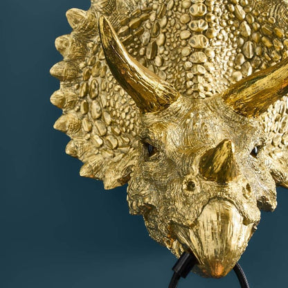 Triceratops Cera Gold wall light, resin, 31.5 x 28.5 cm