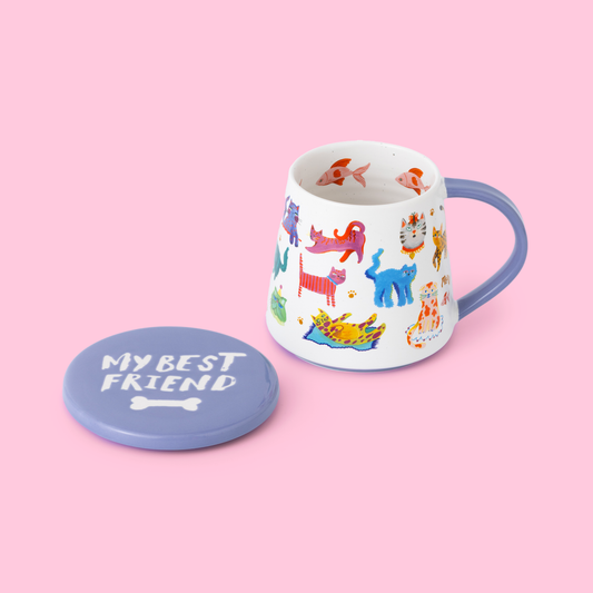 Cool Cats Club mug and coaster