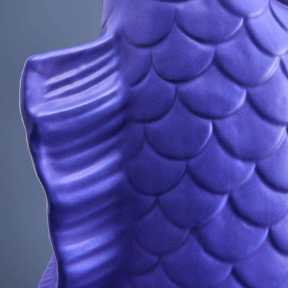 Blubb Sculpture/Vase, Matte Blue Stoneware, 35 x 30 x 44 cm