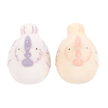 Salt and pepper, flower hens