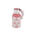 Vase - Carafe Poissons - Rose/Blanc/Rouge - 14x11x21,5cm
