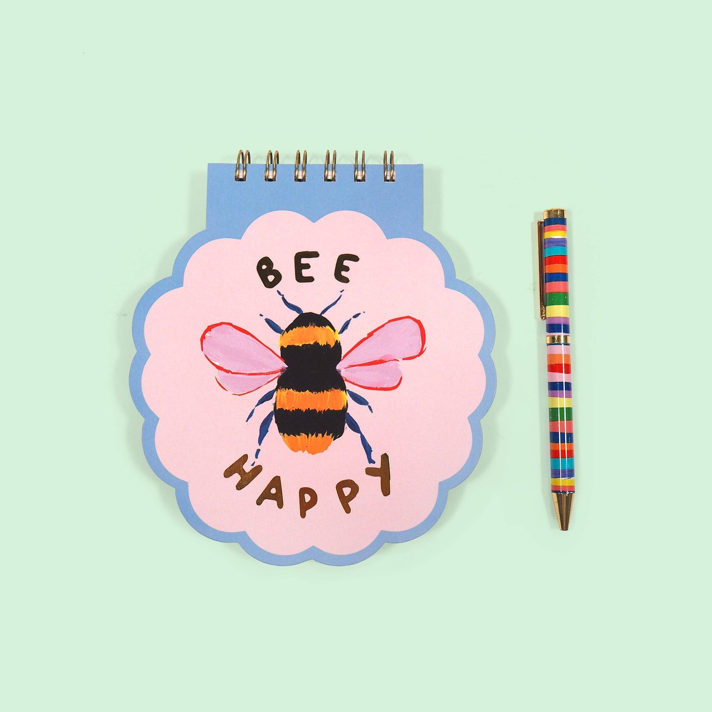 Notebook in the shape of a happy bee