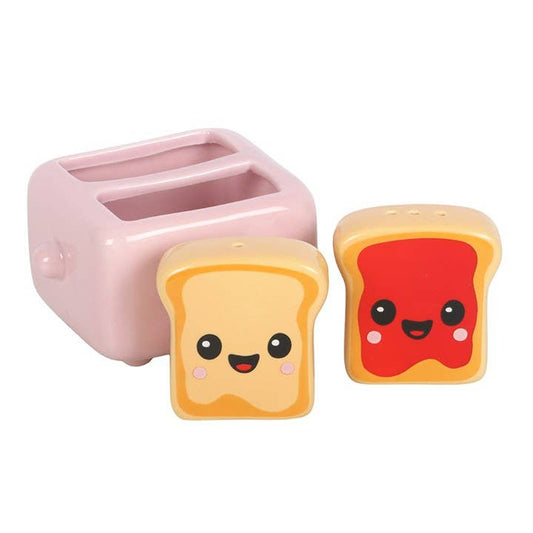 Sel et poivre Toasts kawaii avec support grille-pain
