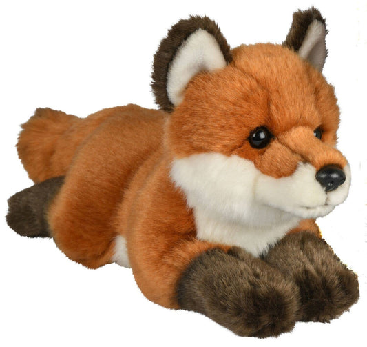 Red Fox Plush Toy Lying Down