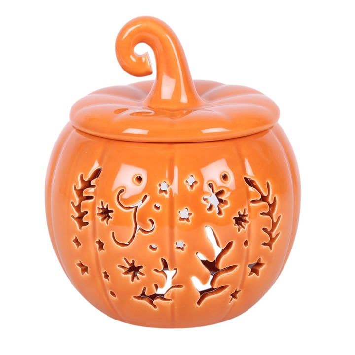 Diffuseur d'huile et chauffe-cire citrouille folk orange pour Halloween