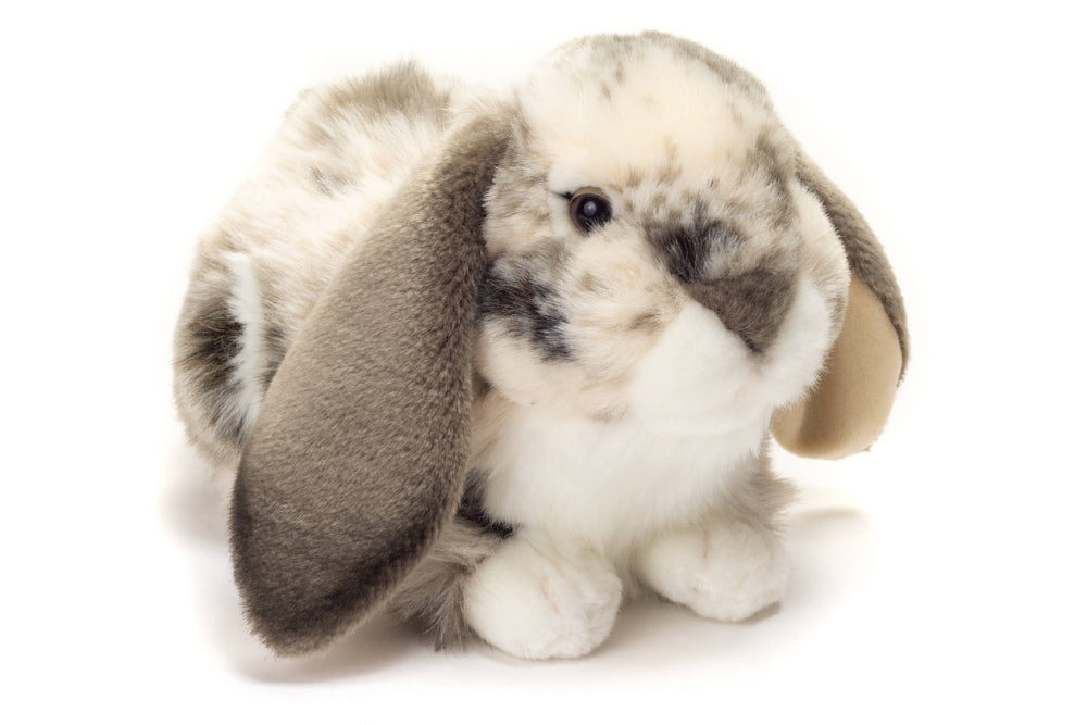 Peluche Lapin Bélier Gris et Blanc
