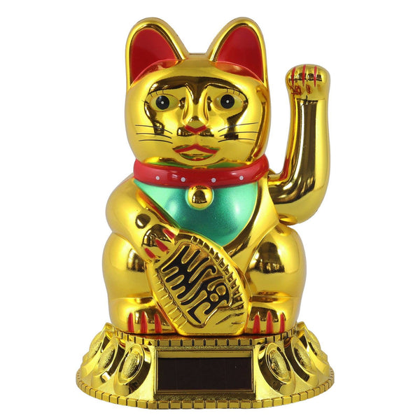 Golden solar lucky cat 18cm