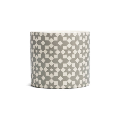Pot de fleurs Carreaux - fleurs grises