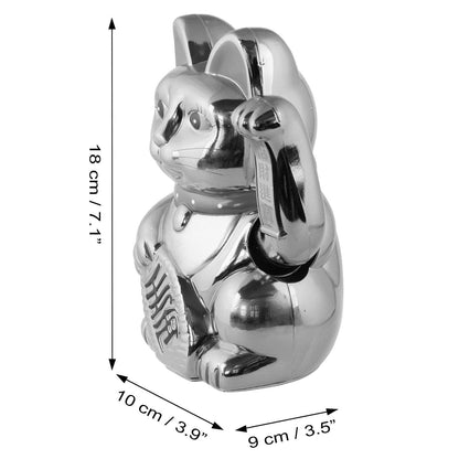 Chat chanceux blanc 18cm