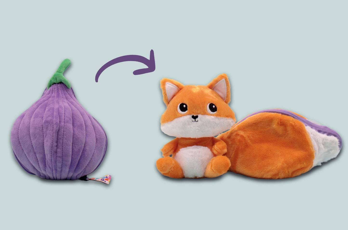Peluche réversible Russet le renard/figue – Flipetz – vue 14