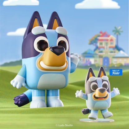Pop! Bluey Jumping Flocked – visuel lifestyle avec collection Bluey