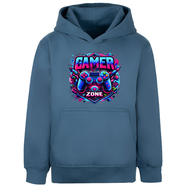 Fringoo Gamer Hoodie for Boys Cotton Rich Soft Hooded Sweatshirt - Gamer Zone Blue