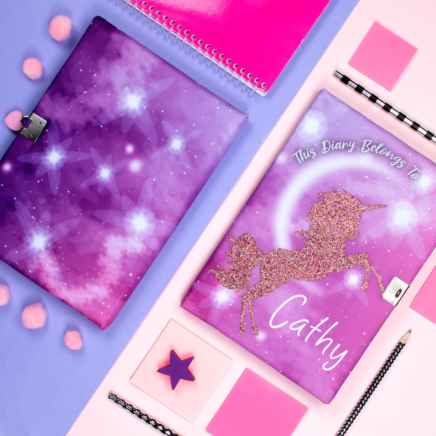 Personalized Notebook - Glitter Unicorn