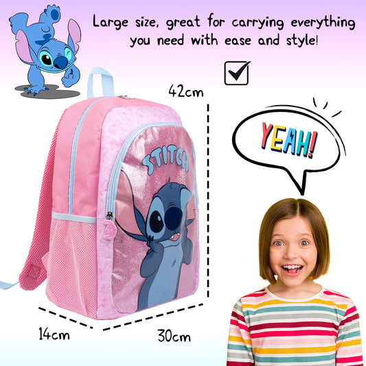 Disney Stitch pailleté Sac à dos fille