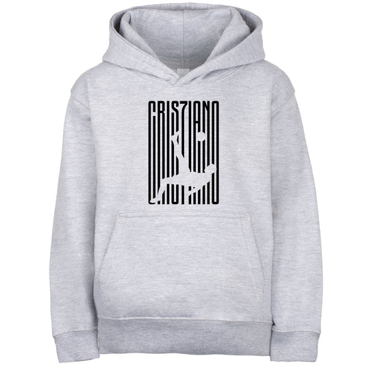 Fringoo Gamer Hoodie Grey for Boys Cotton Rich Soft Hooded Sweatshirt - Cristiano Kick Grey
