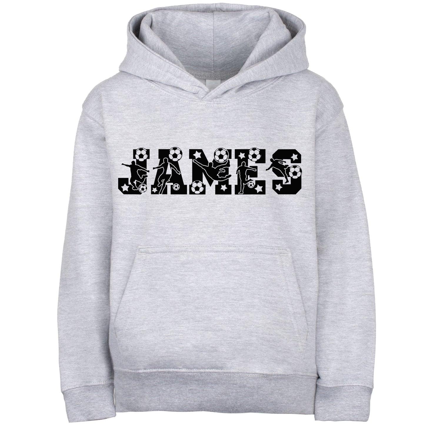 Fringoo Football Hoodie Grey for Boys Cotton Rich Soft Hooded Sweatshirt - Football Alphabet Grey