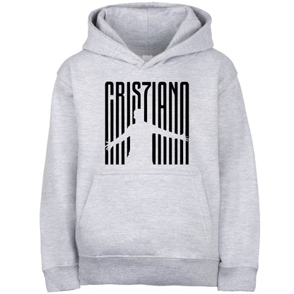 Fringoo gamer Sweat à capuche gris garçon Cotton Rich Soft Hooded Sweatshirt- Cristiano gris