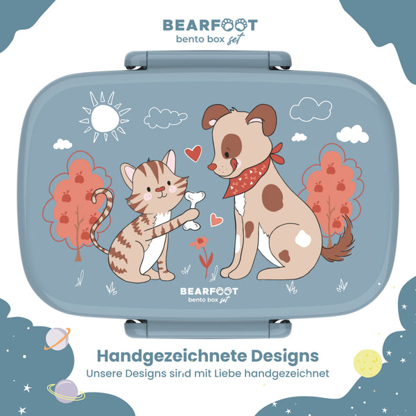 Kids' Bento Box, Lightweight & Leakproof - Dog Cat