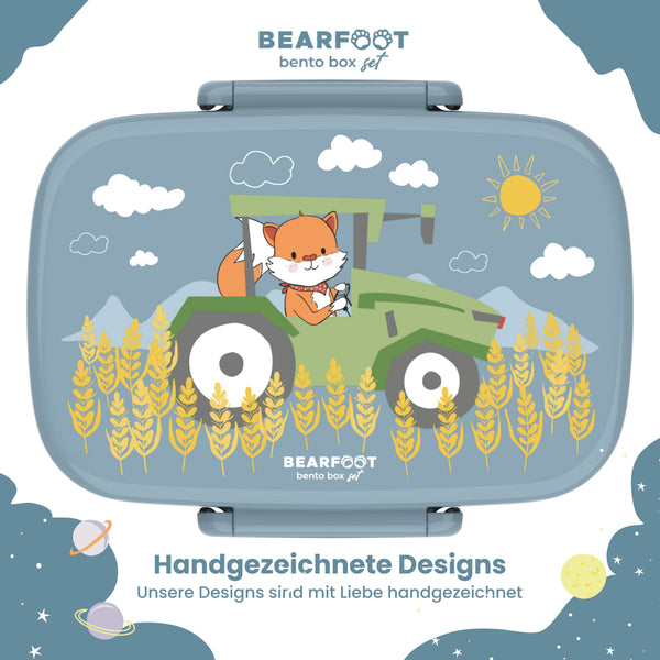 Kids' Lunch Box with Compartments, Lightweight & Leak-Proof - Tractor